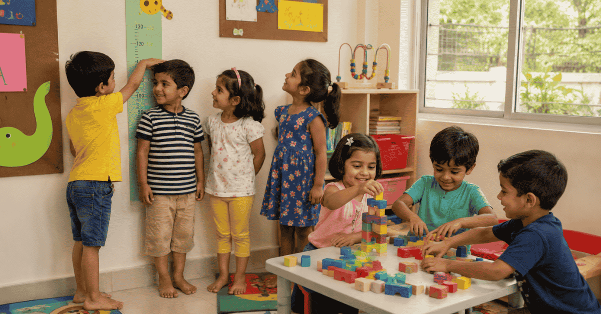 Children engaging in physical activities to promote growth and development